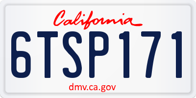 CA license plate 6TSP171