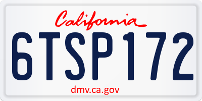 CA license plate 6TSP172