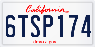 CA license plate 6TSP174