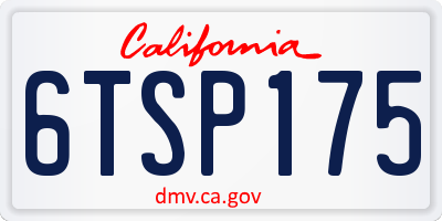 CA license plate 6TSP175