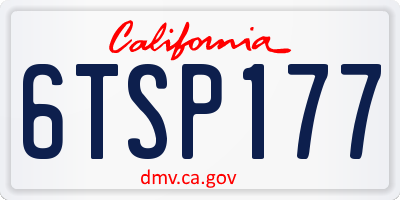 CA license plate 6TSP177