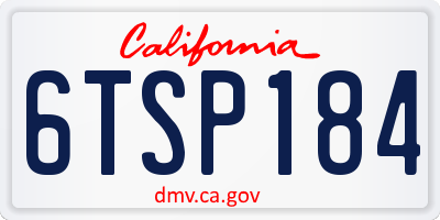 CA license plate 6TSP184