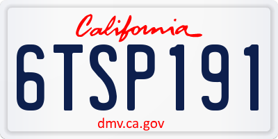 CA license plate 6TSP191