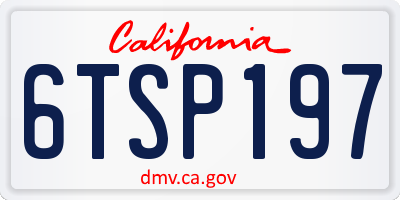 CA license plate 6TSP197