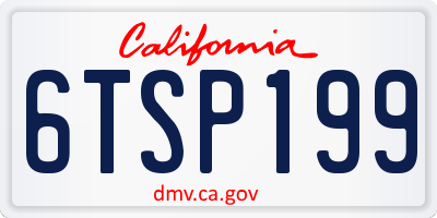 CA license plate 6TSP199