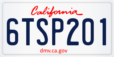 CA license plate 6TSP201