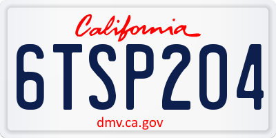 CA license plate 6TSP204