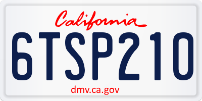 CA license plate 6TSP210