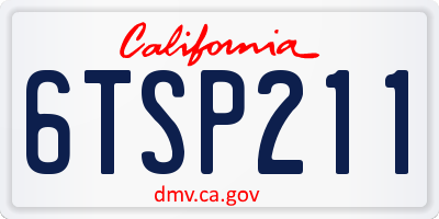 CA license plate 6TSP211
