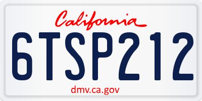 CA license plate 6TSP212