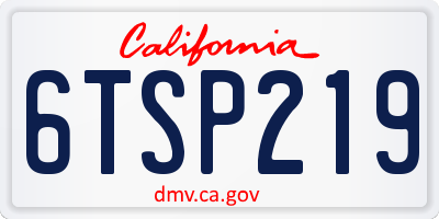 CA license plate 6TSP219