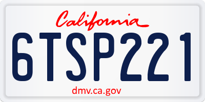 CA license plate 6TSP221