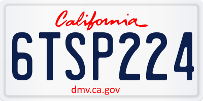 CA license plate 6TSP224