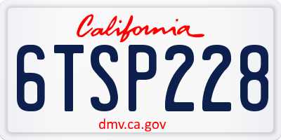CA license plate 6TSP228