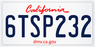 CA license plate 6TSP232