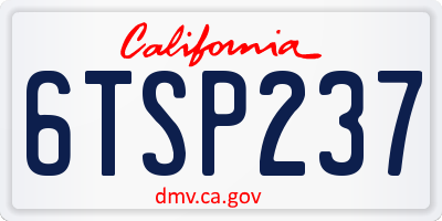 CA license plate 6TSP237