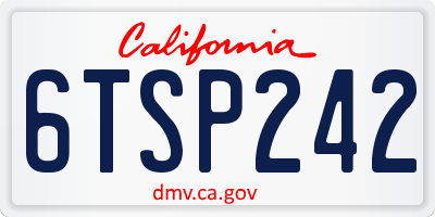 CA license plate 6TSP242