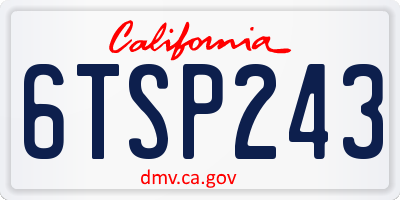 CA license plate 6TSP243