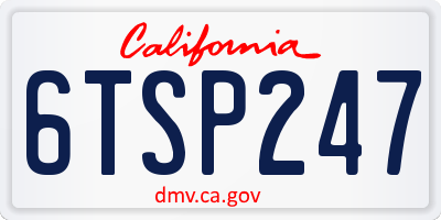 CA license plate 6TSP247
