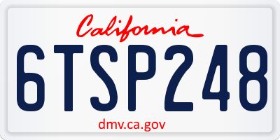 CA license plate 6TSP248