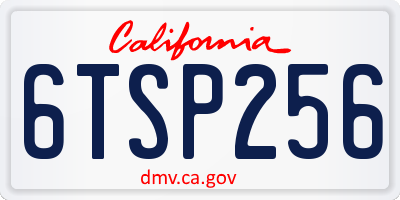 CA license plate 6TSP256
