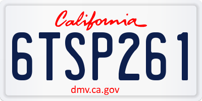 CA license plate 6TSP261