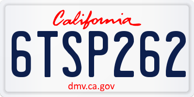 CA license plate 6TSP262