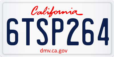 CA license plate 6TSP264