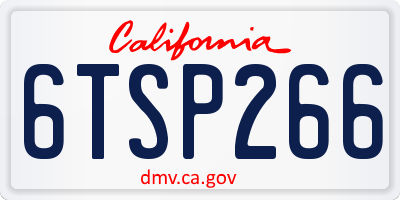 CA license plate 6TSP266