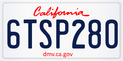 CA license plate 6TSP280