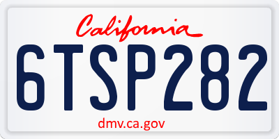 CA license plate 6TSP282