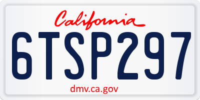CA license plate 6TSP297