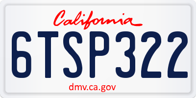 CA license plate 6TSP322