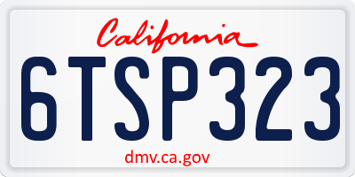 CA license plate 6TSP323