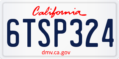 CA license plate 6TSP324