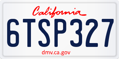 CA license plate 6TSP327