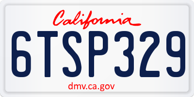 CA license plate 6TSP329