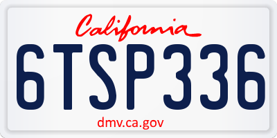 CA license plate 6TSP336