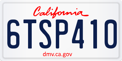 CA license plate 6TSP410