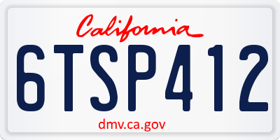 CA license plate 6TSP412