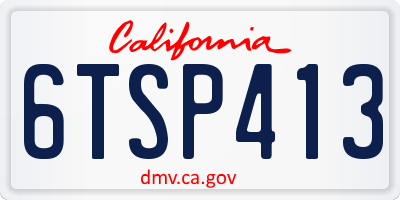 CA license plate 6TSP413