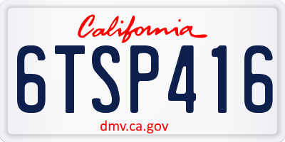 CA license plate 6TSP416