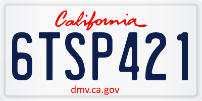 CA license plate 6TSP421