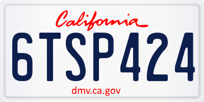 CA license plate 6TSP424