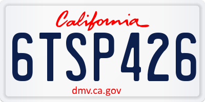 CA license plate 6TSP426