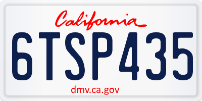 CA license plate 6TSP435