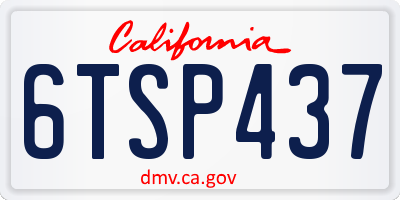 CA license plate 6TSP437