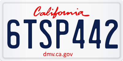 CA license plate 6TSP442