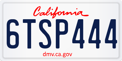 CA license plate 6TSP444