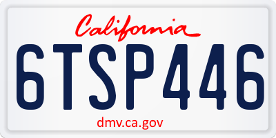 CA license plate 6TSP446